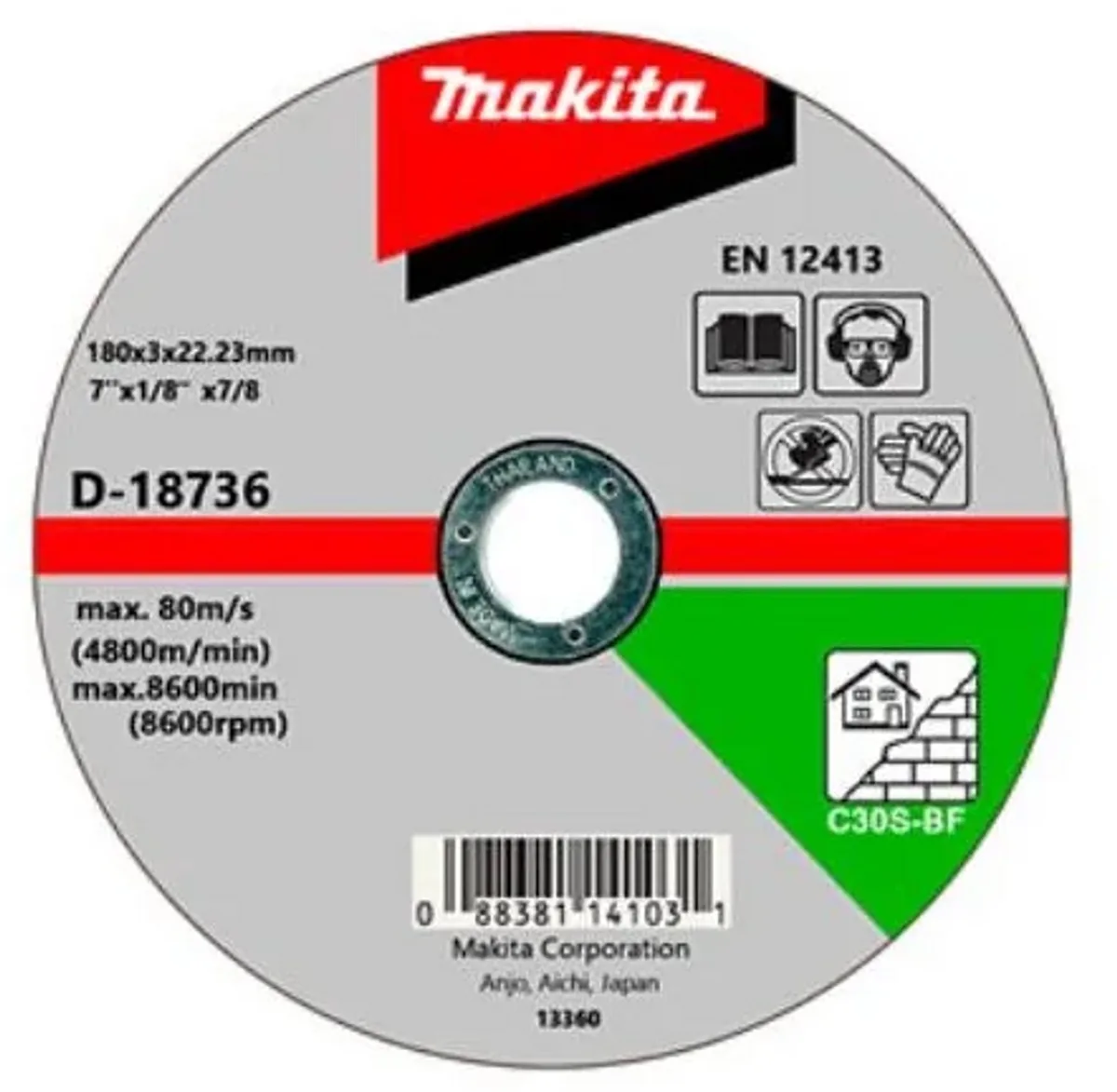 Doorslijpschijf 180x3,0mm - D-18736 by Makita – product image