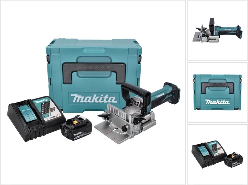 DPJ 180 RF1J accu-groeffrees 18 V 100 mm + 1x accu 3,0 Ah + oplader + Makpac von Makita – Produktbild