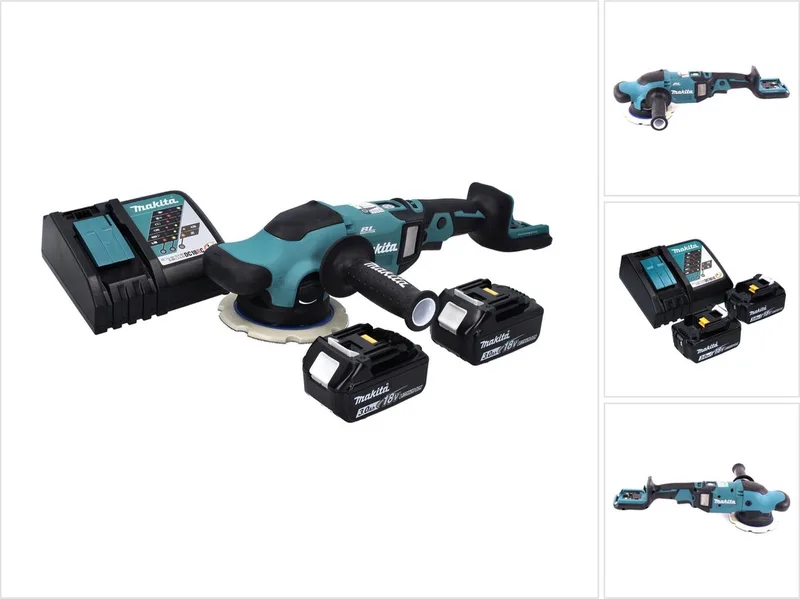 DPO 600 RF accu-excentrische polijstmachine 18 V 150 mm XPT Brushless + 2x accu 3.0 Ah + lader de Makita – image du produit
