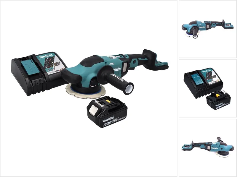 DPO 600 RG1 accu-excentrische polijstmachine 18 V 150 mm XPT Brushless + 1x accu 6.0 Ah + lader van Makita – productafbeelding