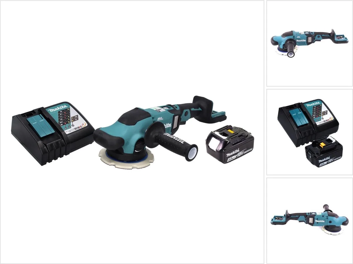 DPO 600 RM1 accu-excentrische polijstmachine 18 V 150 mm XPT Brushless + 1x accu 4.0 Ah + lader von Makita – Produktbild