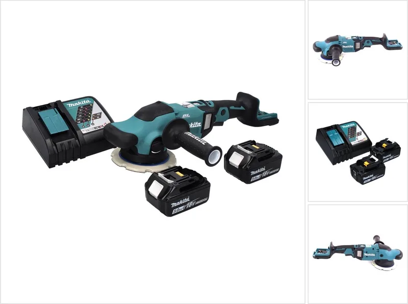 DPO 600 RT accu-excentrische polijstmachine 18 V 150 mm XPT Brushless + 2x accu 5.0 Ah + lader de Makita – image du produit