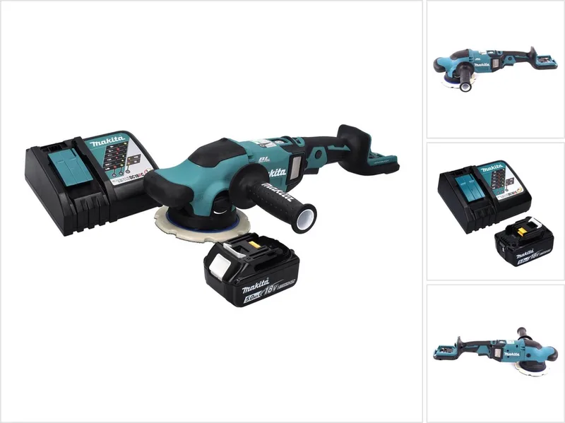 DPO 600 RT1 accu-excentrische polijstmachine 18 V 150 mm XPT Brushless + 1x oplaadbare accu 5.0 Ah + lader van Makita – productafbeelding