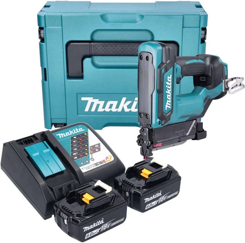 DPT 353 RGJ accu-spijkermachine 18 V 15 - 35 mm + 2x accu 6,0 Ah + oplader + Makpac by Makita – product image