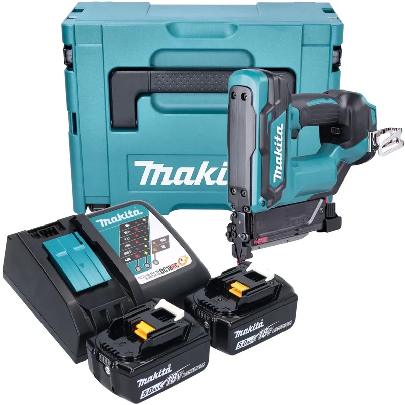 DPT 353 RTJ accu-spijkermachine 18 V 15 - 35 mm + 2x accu 5,0 Ah + oplader + Makpac de Makita – image du produit
