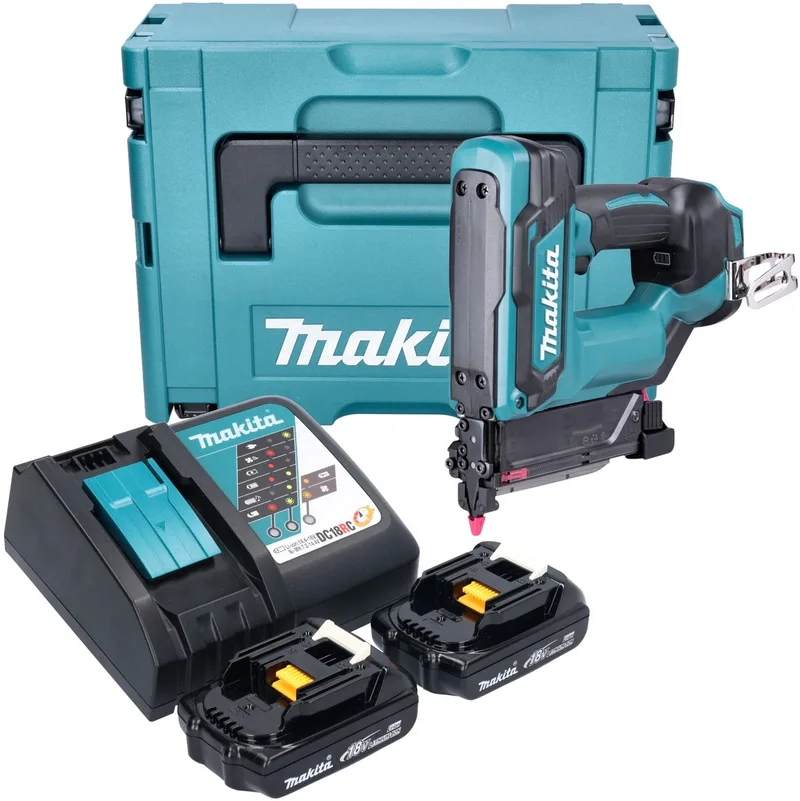 DPT 353 RYJ accu-spijkermachine 18 V 15 - 35 mm + 2x accu 1,5 Ah + oplader + Makpac fra Makita – produktbillede