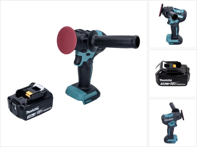 DPV 300 F1 accu-polijstmachine 18 V 50 / 80 mm borstelloos + 1x oplaadbare accu 3.0 Ah - zonder lader von Makita – Produktbild