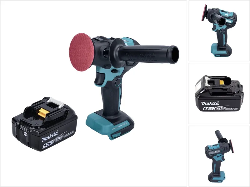 DPV 300 G1 accu-polijstmachine 18 V 50 / 80 mm borstelloos + 1x oplaadbare accu 6.0 Ah - zonder lader von Makita – Produktbild