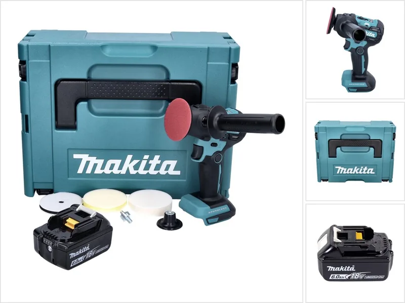 DPV 300 G1J accu-polijstmachine 18 V 50 / 80 mm borstelloos + 1x oplaadbare accu 6.0 Ah + Makpac - zonder lader de Makita – image du produit