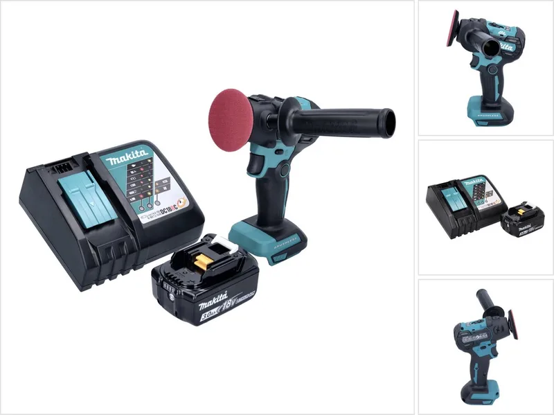 DPV 300 RF1 accu-polijstmachine 18 V 50 / 80 mm borstelloos + 1x oplaadbare accu 3.0 Ah + lader von Makita – Produktbild