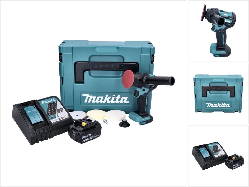DPV 300 RF1J accu-polijstmachine 18 V 50 / 80 mm borstelloos + 1x oplaadbare accu 3.0 Ah + lader + Makpac von Makita – Produktbild