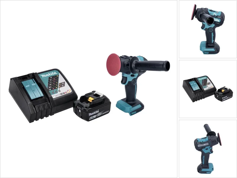 DPV 300 RG1 accu schuurmachine 18 V 50 / 80 mm borstelloos + 1x oplaadbare accu 6.0 Ah + lader de Makita – image du produit