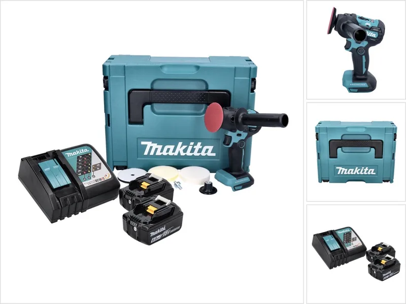 DPV 300 RGJ accu schuurmachine 18 V 50 / 80 mm borstelloos + 2x accu 6.0 Ah + lader + Makpac von Makita – Produktbild