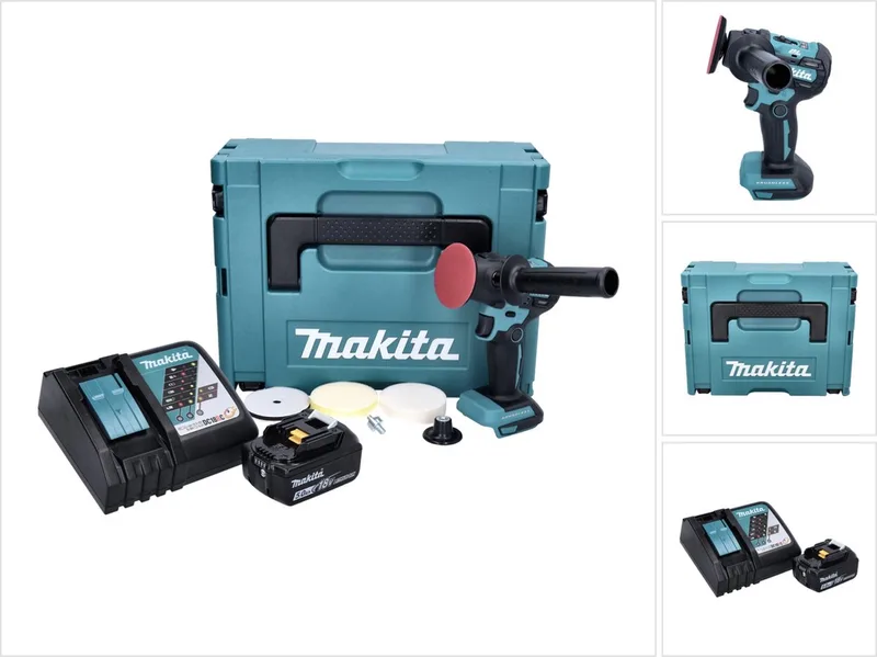 DPV 300 RT1J accu schuurmachine 18 V 50 / 80 mm borstelloos + 1x oplaadbare accu 5.0 Ah + lader + Makpac de Makita – image du produit