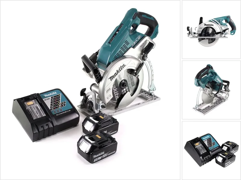 DRS 780 RF accucirkelzaag 36V ( 2x18V ) 185 mm borstelloos + 2x accu 3.0Ah + lader de Makita – image du produit