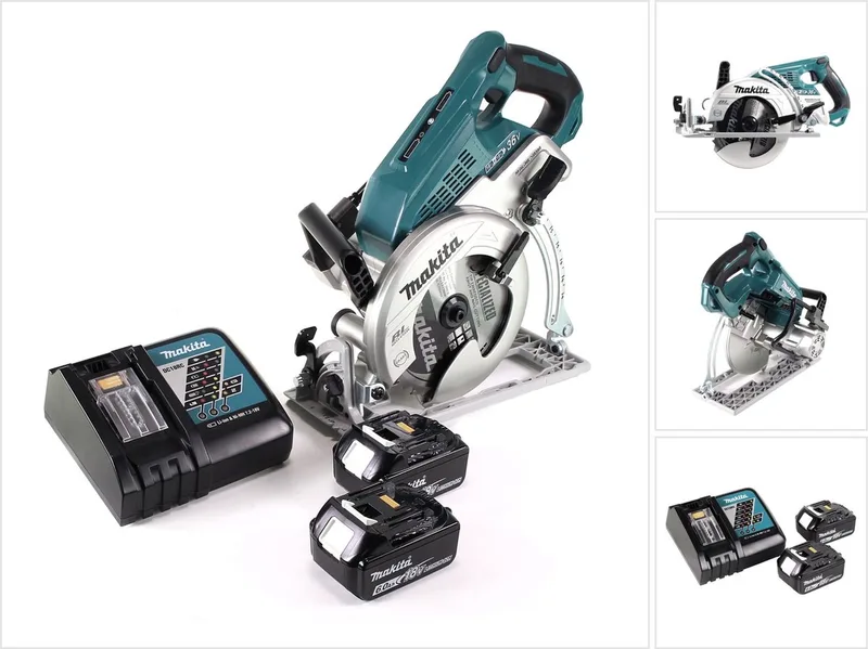 DRS 780 RG accu cirkelzaag 36V ( 2x18V ) 185 mm borstelloos + 2x accu 6,0Ah + lader von Makita – Produktbild
