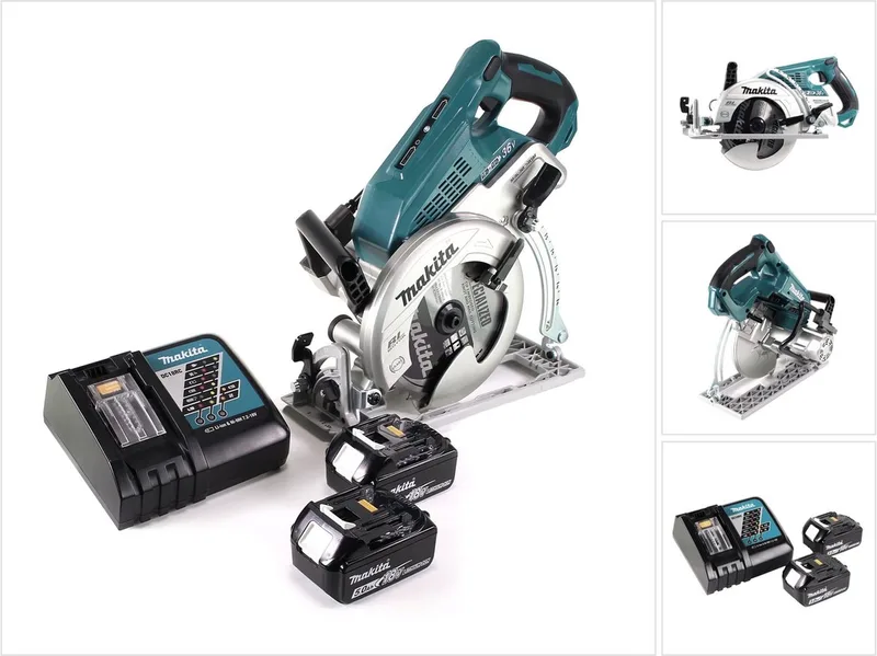 DRS 780 RT accu cirkelzaag 36V ( 2x18V ) 185 mm borstelloos + 2x accu 5,0Ah + lader de Makita – image du produit