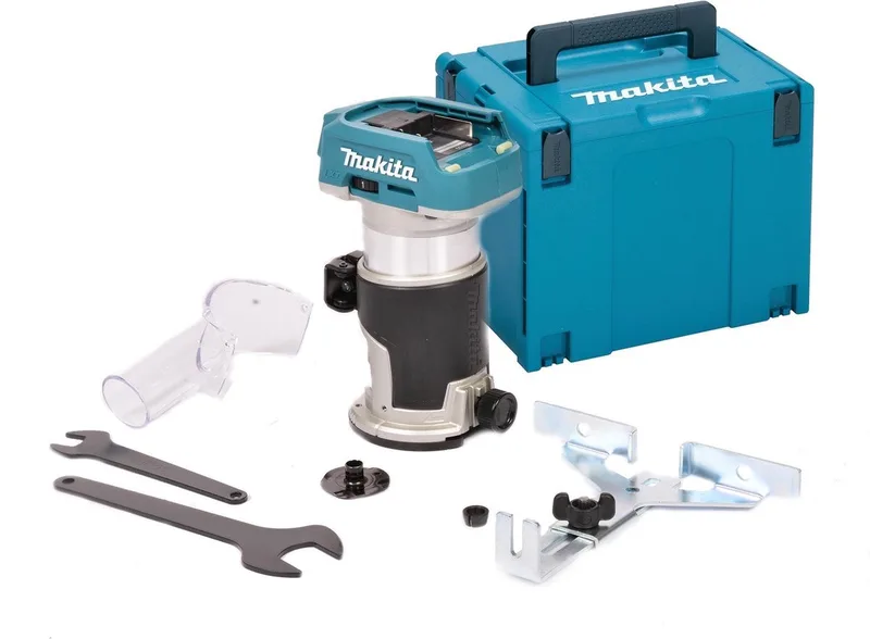 DRT50ZJ - 18V - accu - 6 - 8 mm - boven- en kantenfrees - in Mbox - zonder accu`s en lader van Makita, Zwart – productafbeelding