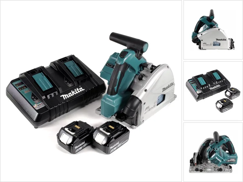 DSP 600 PG accu-invalzaag 36 V (2x18 V) 165 mm borstelloos + 2x accu 6,0 Ah + dubbele lader von Makita – Produktbild