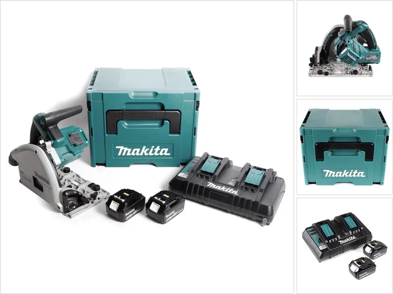 DSP 600 PGJ accu-invalzaag 36 V (2x18 V) borstelloos + 2x accu 6,0 Ah + dubbele lader + Makpac de Makita – image du produit
