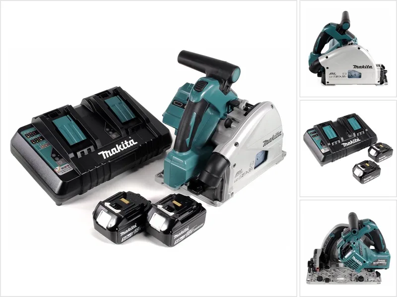 DSP 600 PT accu-invalzaag 36 V (2x18 V) 165 mm borstelloos + 2x accu 5,0 Ah + dubbele lader von Makita – Produktbild