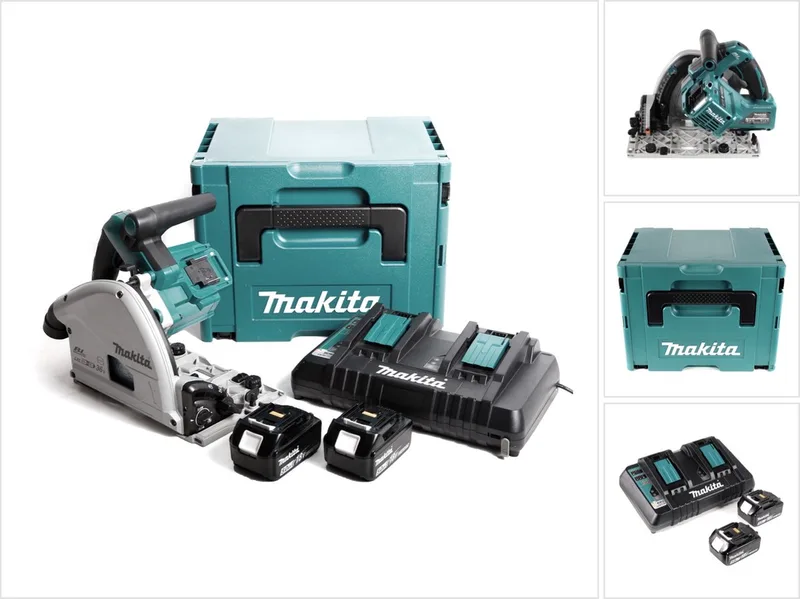 DSP 600 PTJ accu-invalzaag 36 V (2x18 V) borstelloos + 2x accu 5,0 Ah + dubbele lader + Makpac de Makita – image du produit