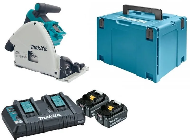 DSP600PT2J Accu invalzaag LXT 2x18V | 2x5.0Ah accu's en duolader von Makita – Produktbild