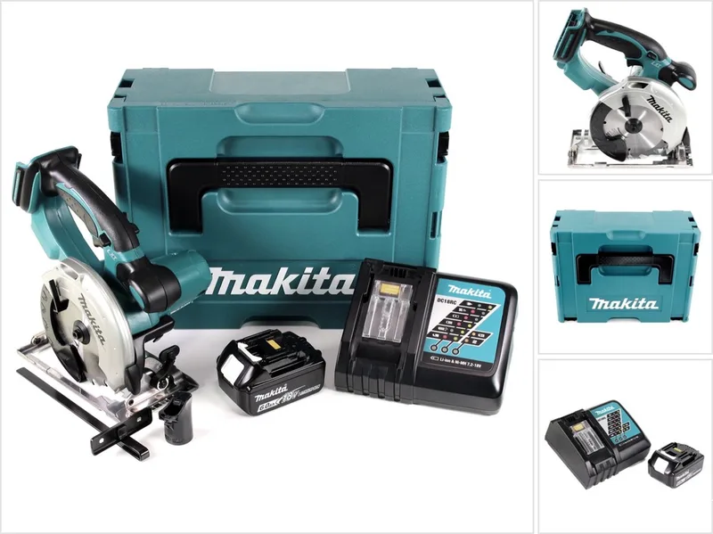 DSS 501 RG1J 18V 136 mm Li-ion accu handcirkelzaag in Makpac + 1x 6,0 Ah accu + oplader van Makita – productafbeelding
