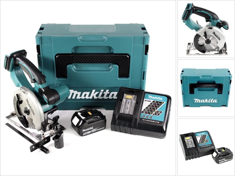 DSS 501 RT1J 18V 136 mm Li-ion accucirkelzaag in Makpac + 1x 5.0 Ah accu + lader von Makita – Produktbild