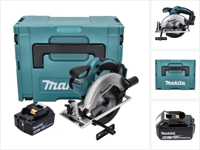 DSS 611 G1J accu-cirkelzaag 18 V 165 mm + 1x accu 6,0 Ah + Makpac - zonder oplader fra Makita – produktbillede
