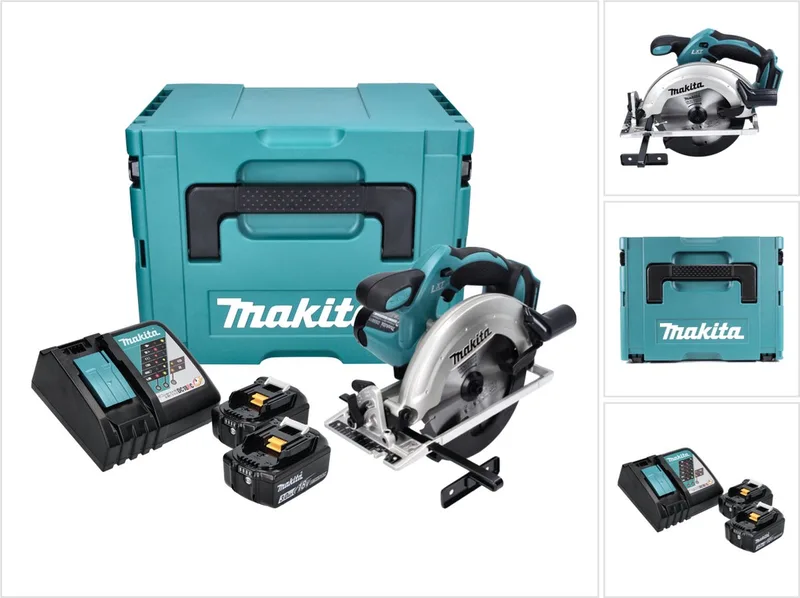 DSS 611 RFJ accu-handcirkelzaag 18 V 165 mm + 2x accu 3,0 Ah + oplader + Makpac von Makita – Produktbild