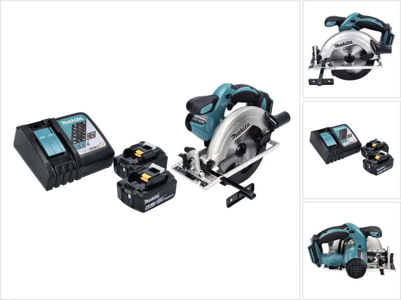 DSS 611 RG accu-cirkelzaag 18 V 165 mm + 2x accu 6,0 Ah + oplader von Makita – Produktbild