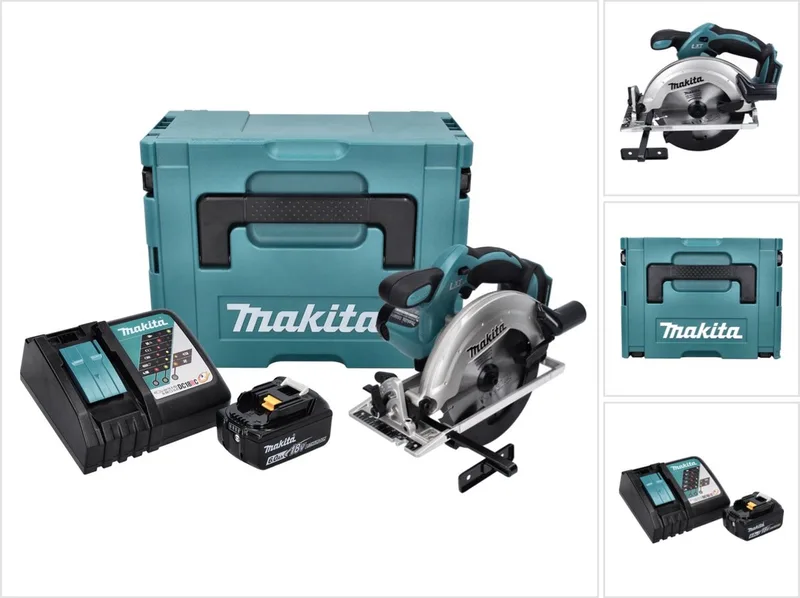 DSS 611 RG1J accu-cirkelzaag 18 V 165 mm + 1x accu 6,0 Ah + oplader + Makpac de Makita – image du produit
