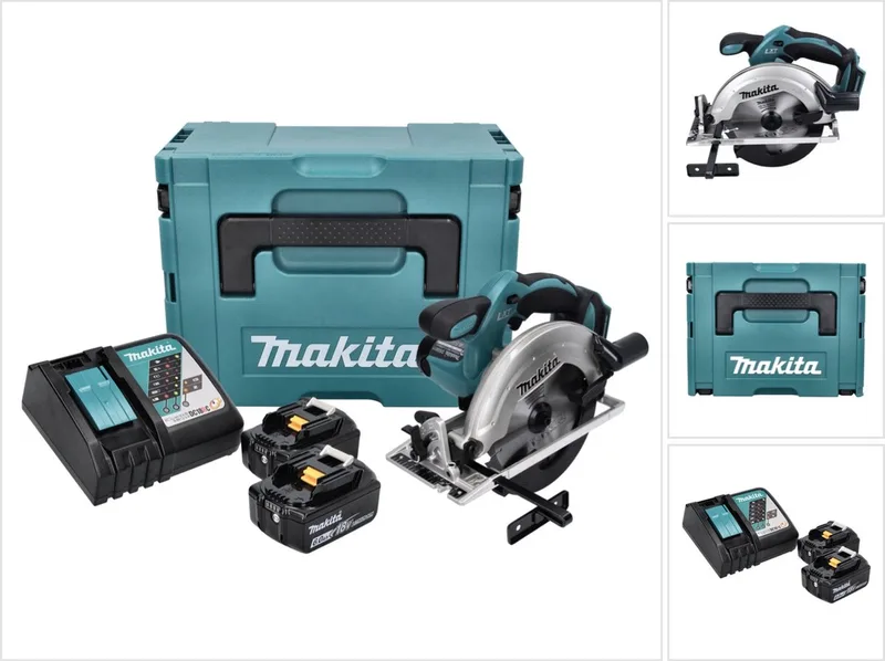 DSS 611 RGJ accu-cirkelzaag 18 V 165 mm + 2x accu 6,0 Ah + oplader + Makpac de Makita – image du produit