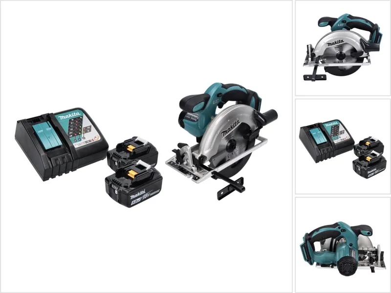 DSS 611 RT accu-cirkelzaag 18 V 165 mm + 2x accu 5,0 Ah + oplader von Makita – Produktbild