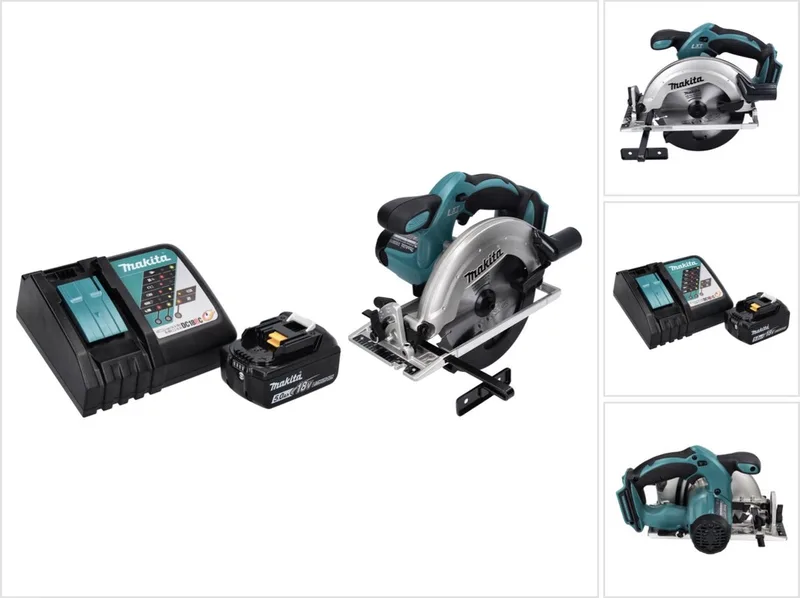 DSS 611 RT1 accu-cirkelzaag 18 V 165 mm + 1x accu 5,0 Ah + oplader de Makita – image du produit