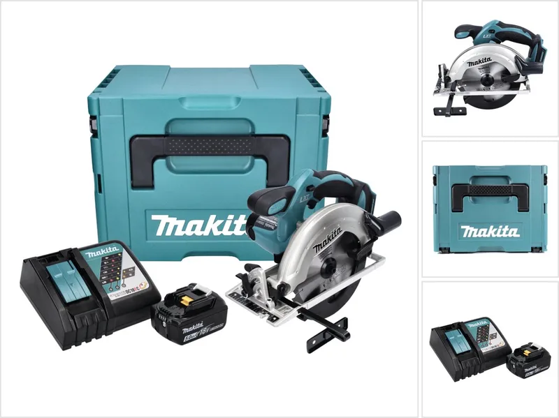 DSS 611 RT1J accu-cirkelzaag 18 V 165 mm + 1x accu 5,0 Ah + oplader + Makpac fra Makita – produktbillede