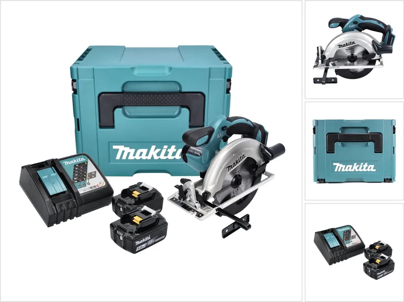 DSS 611 RTJ accu-cirkelzaag 18 V 165 mm + 2x accu 5,0 Ah + oplader + Makpac de Makita – image du produit