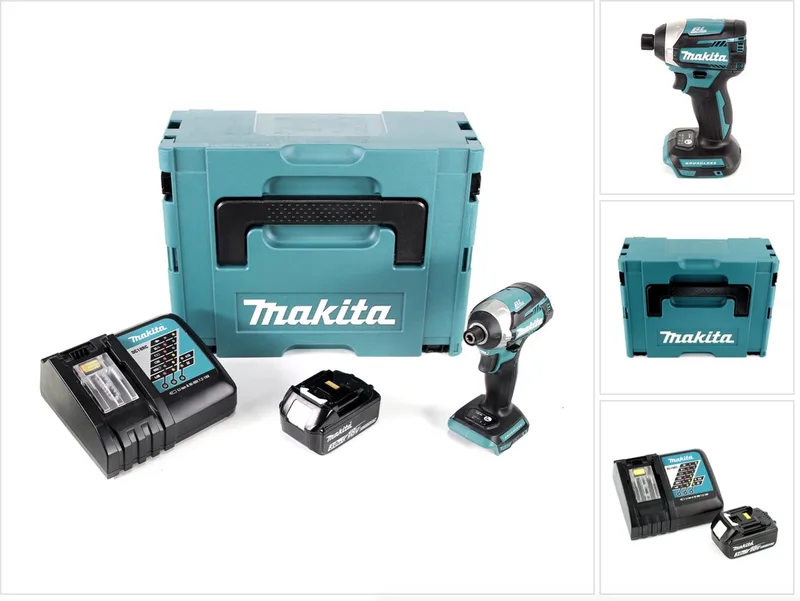 DTD 154 RF1J accu-slagschroevendraaier 18 V 1/4" 175 Nm borstelloos + 1x accu 3,0 Ah + oplader + Makpac de Makita – image du produit
