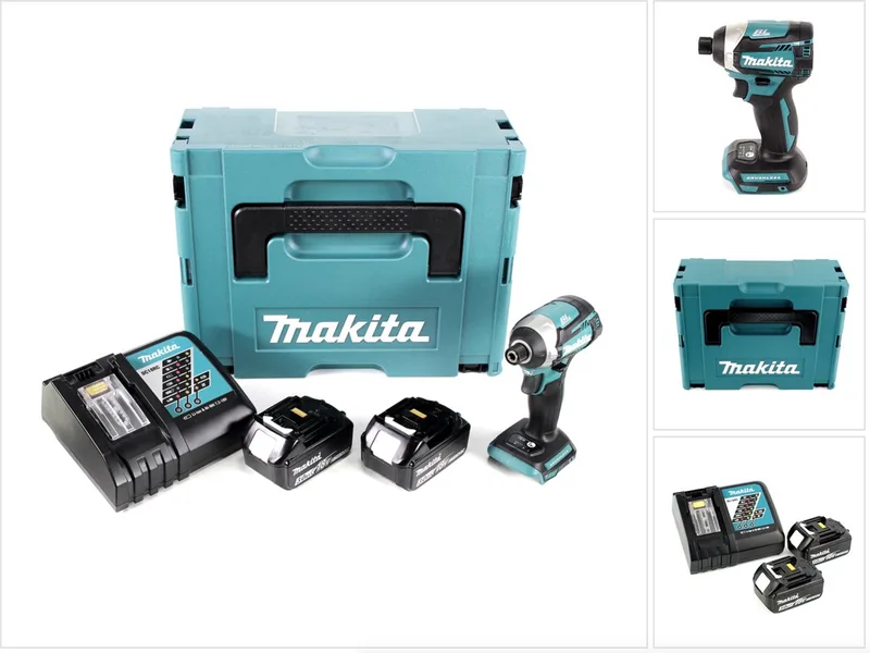 DTD 154 RFJ accu-slagschroevendraaier 18V 1/4" 175 Nm borstelloos + 2x accu 3,0 Ah + oplader + Makpac von Makita – Produktbild
