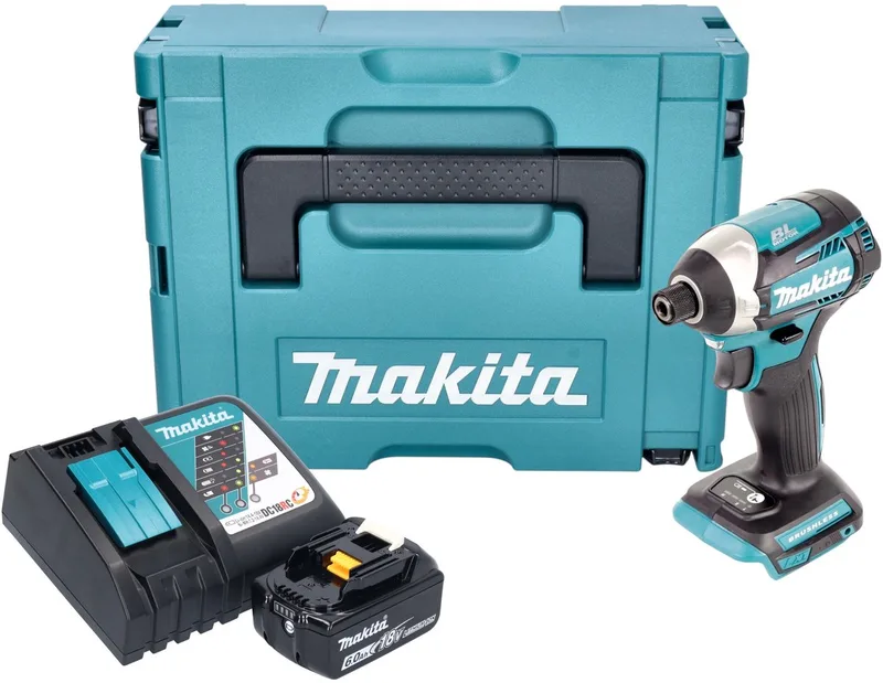 DTD 154 RG1J Accu-slagmoersleutel 18 V 175 Nm 1/4" borstelloos + 1x oplaadbare accu 6.0 Ah + lader + Makpac von Makita – Produktbild