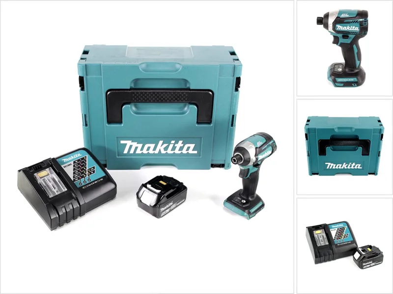 DTD 154 RT1J accu-slagschroevendraaier 18V 1/4" 175 Nm borstelloos + 1x accu 5,0 Ah + oplader + Makpac van Makita – productafbeelding