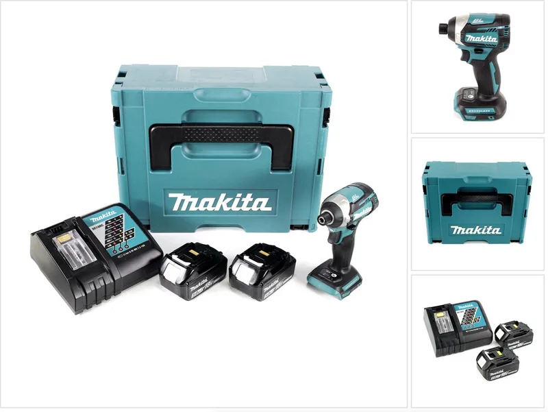 DTD 154 RTJ accu-slagschroevendraaier 18V 1/4" 175 Nm borstelloos + 2x accu 5,0 Ah + oplader + Makpac de Makita – image du produit