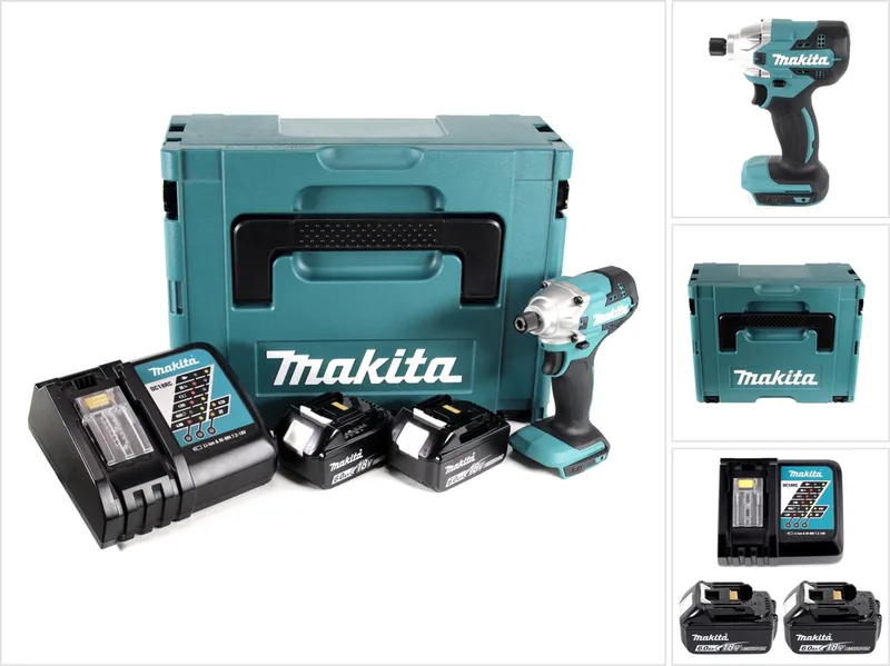 DTD 156 RGJ accu slagmoersleutel 18V 155Nm + 2x oplaadbare accu 6.0Ah + lader + Makpac de Makita – image du produit