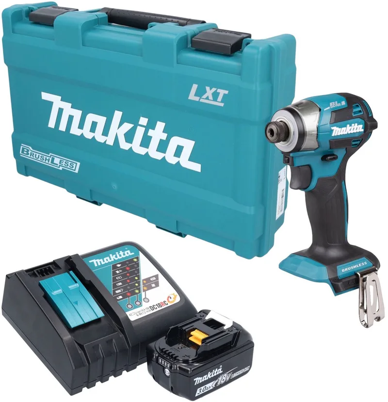 DTD 173 RF1K accu-slagmoersleutel 18 V 180 Nm 1/4" borstelloos + 1x accu 3,0 Ah + oplader + koffer de Makita – image du produit