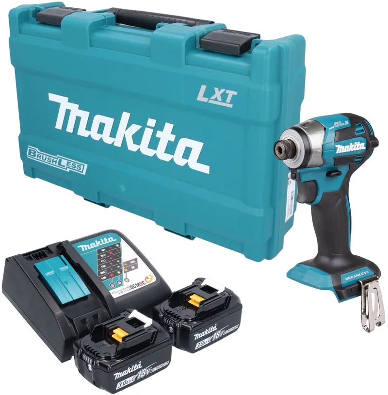 DTD 173 RFK accu-slagmoersleutel 18 V 180 Nm 1/4" borstelloos + 2x accu 3,0 Ah + oplader + koffer de Makita – image du produit