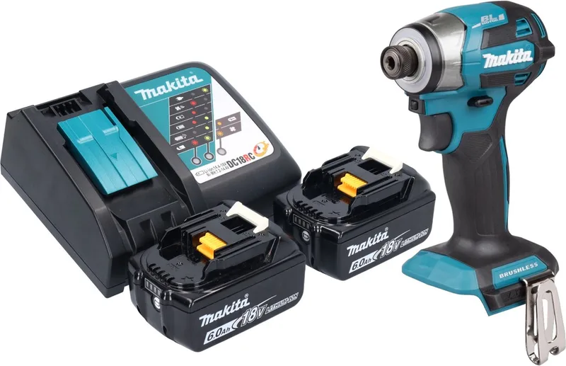 DTD 173 RG accu slagmoersleutel 18 V 180 Nm 1/4" borstelloos + 2x oplaadbare accu 6,0 Ah + lader de Makita – image du produit