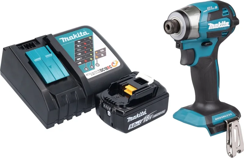 DTD 173 RT1 accu-slagmoersleutel 18 V 180 Nm 1/4" borstelloos + 1x oplaadbare accu 5.0 Ah + lader von Makita – Produktbild