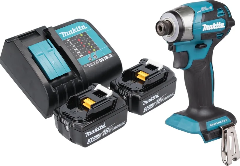 DTD 173 SF accu-slagmoersleutel 18 V 180 Nm 1/4" borstelloos + 2x oplaadbare accu 3,0 Ah + lader de Makita – image du produit
