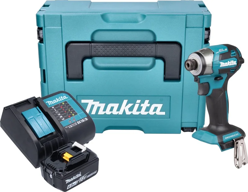 DTD 173 SG1J accu slagmoersleutel 18 V 180 Nm 1/4" borstelloos + 1x oplaadbare accu 6.0 Ah + lader + Makpac de Makita – image du produit